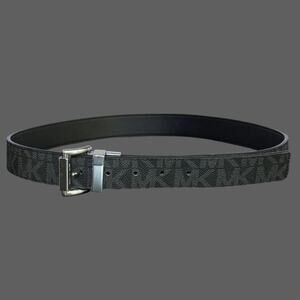 Michael Kors Women's Monogram Reversible Twist Belt Black L